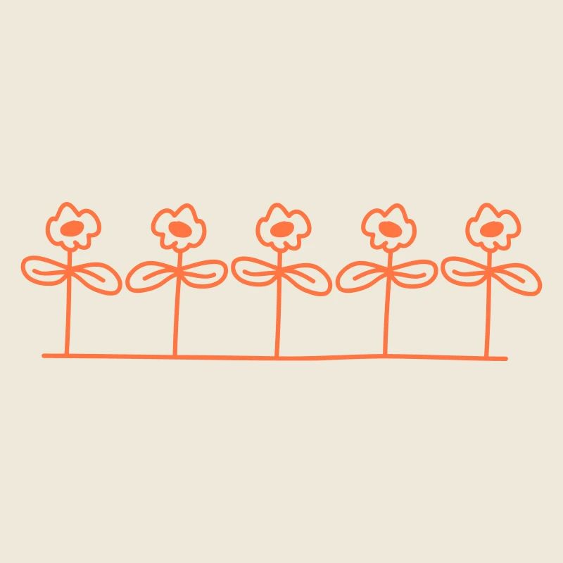 Five Pretty Daisies 5 Flowers Decorative Row