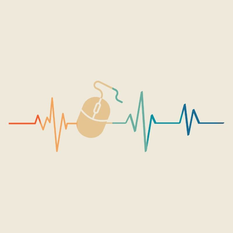 Heartbeat Retro Computer Mouse
