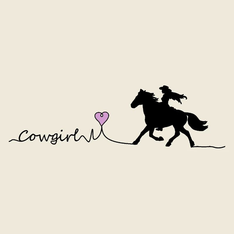 Silhouette de cavalier avec cœur et écriture