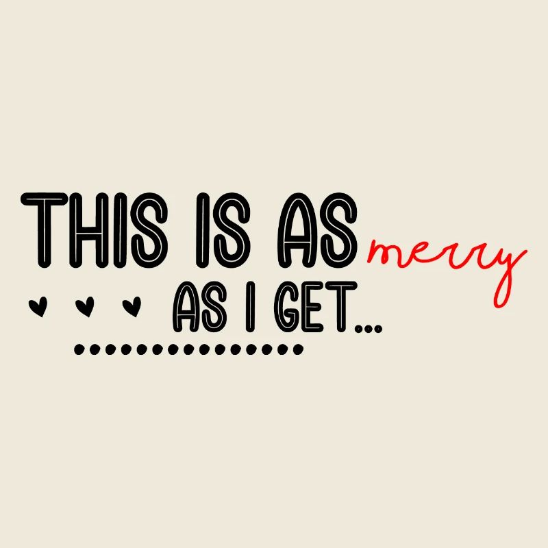 Merry Red Script Logo auf Schwarz