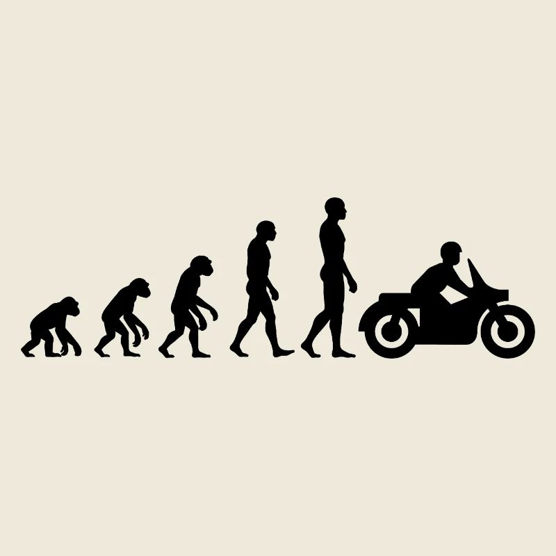EVOLUTION: FROM APE TO MOTORCYCLIST!