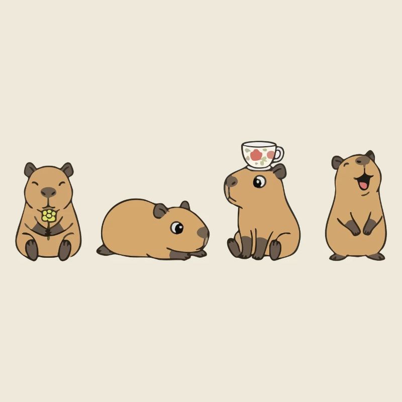 Capybara Tea Time Quartett