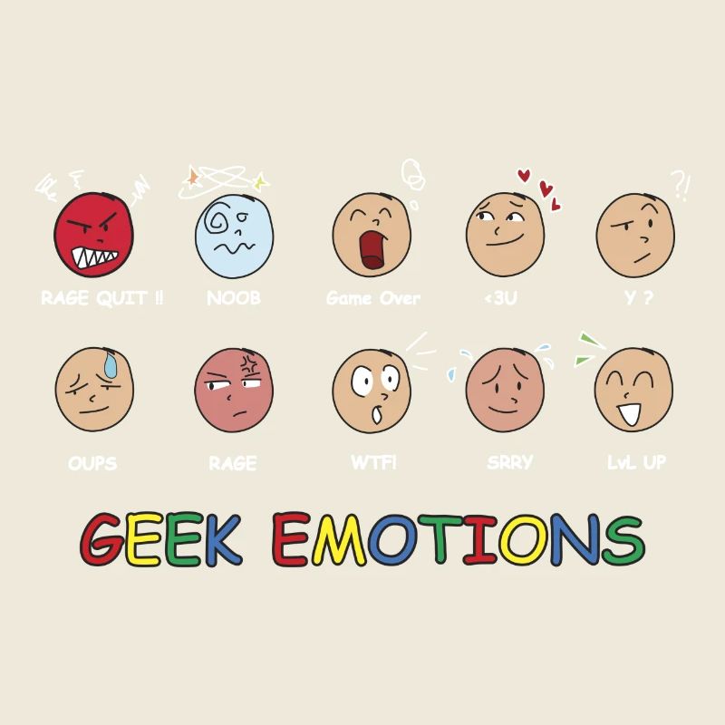 GEEK EMOTIONS - Texte BLANC