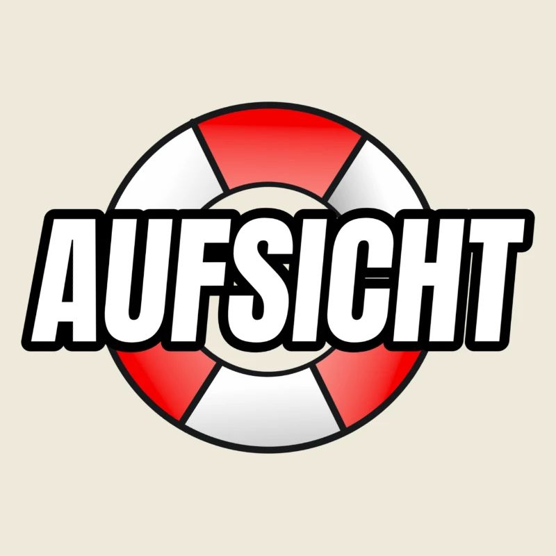 Aufsicht Schriftzug mit Rettungsring