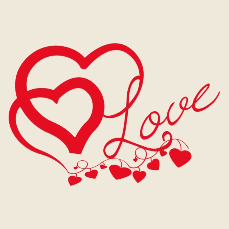 Cœurs entrelacés en Script Amoureux
