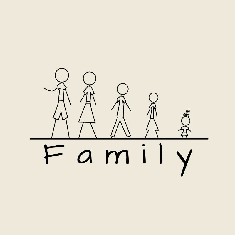 Stick figure family
