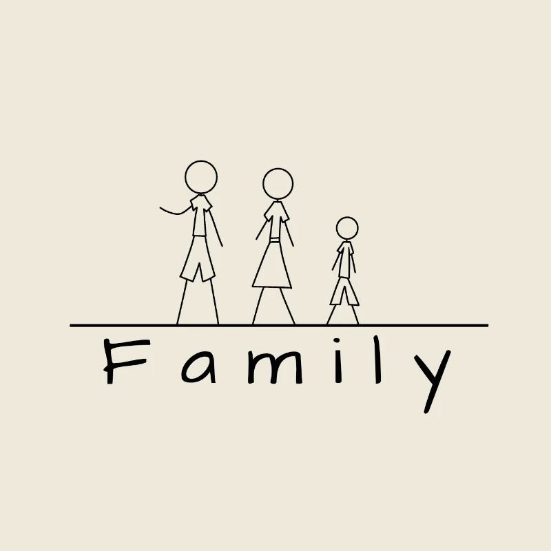 Famille de figurines en bâton