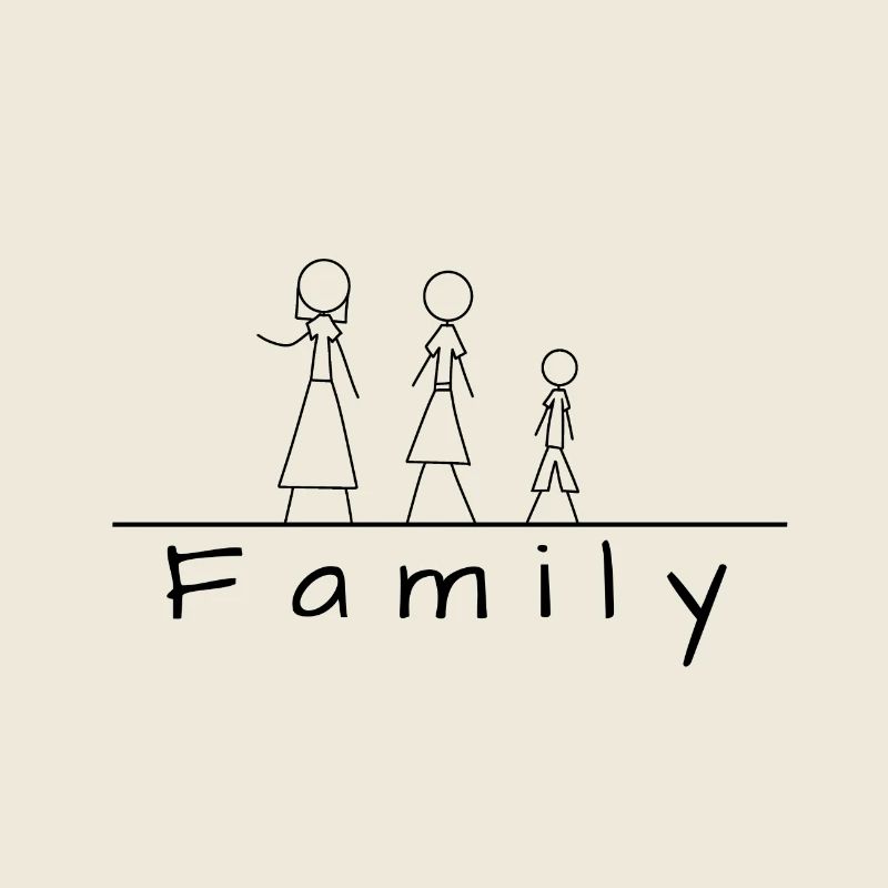 Famille de figurines en bâton