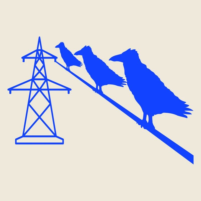 3 Ravens Sitting Power Cable Rope Power Cable Route