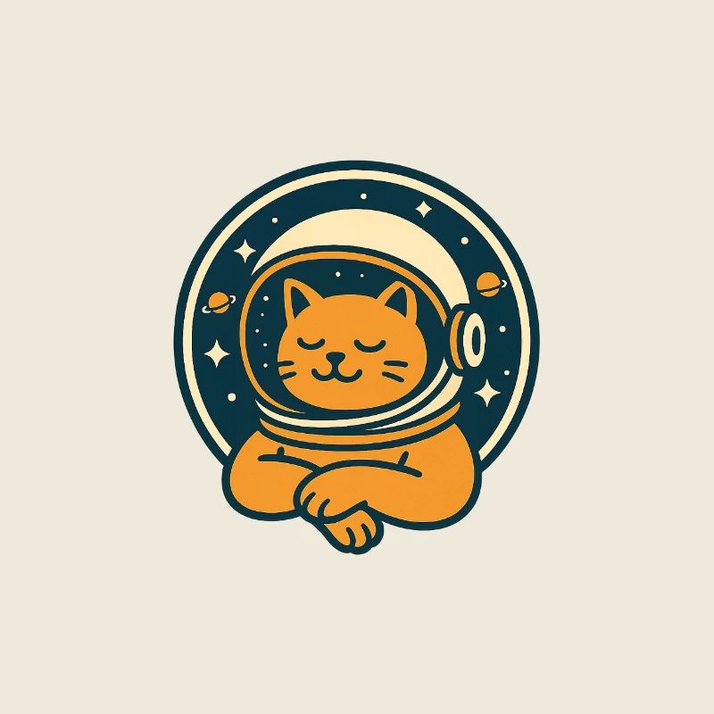 Space cat with astronaut helmet