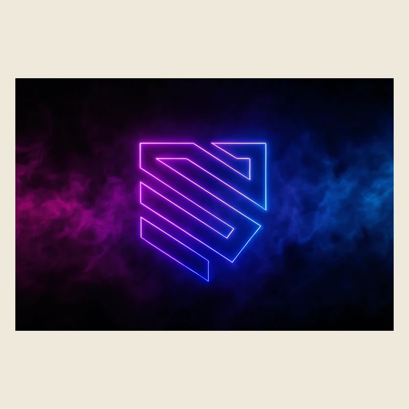 Neon Geometrisches Schildlogo
