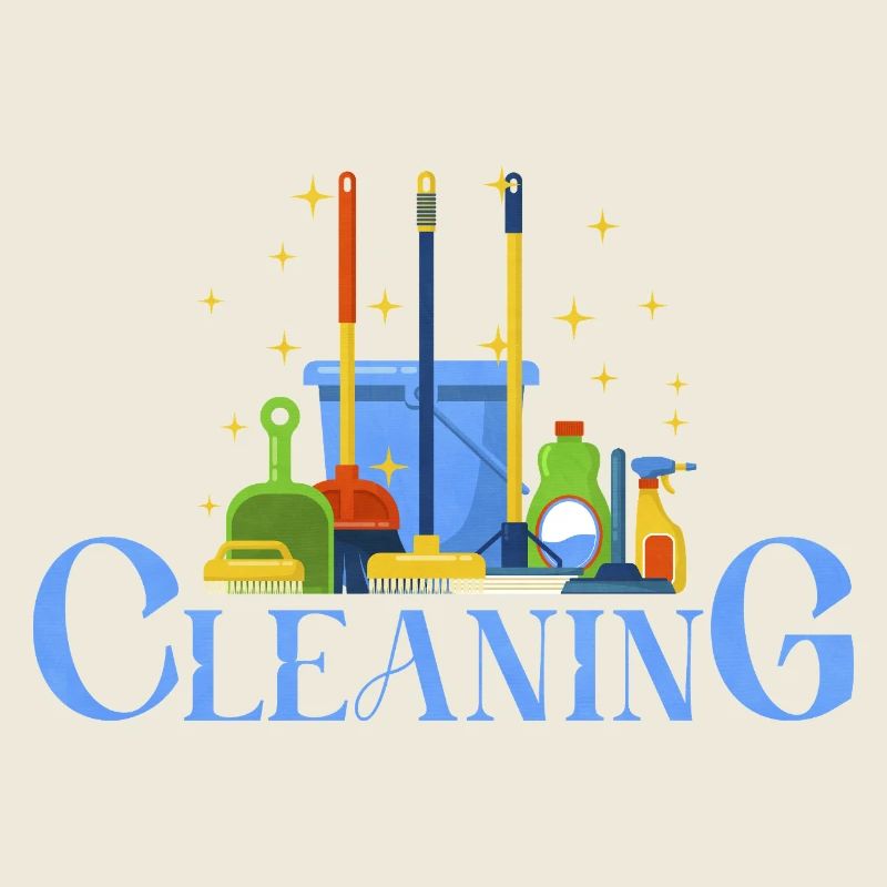 Colorful Cleaning Tool Illustration