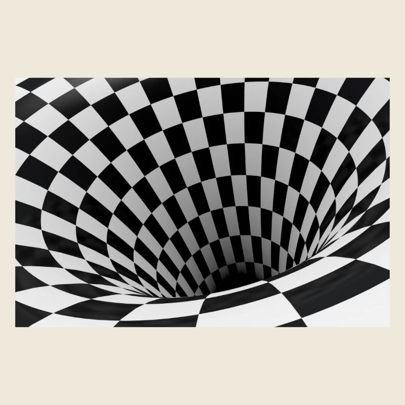 Black and white checkerboard vortex