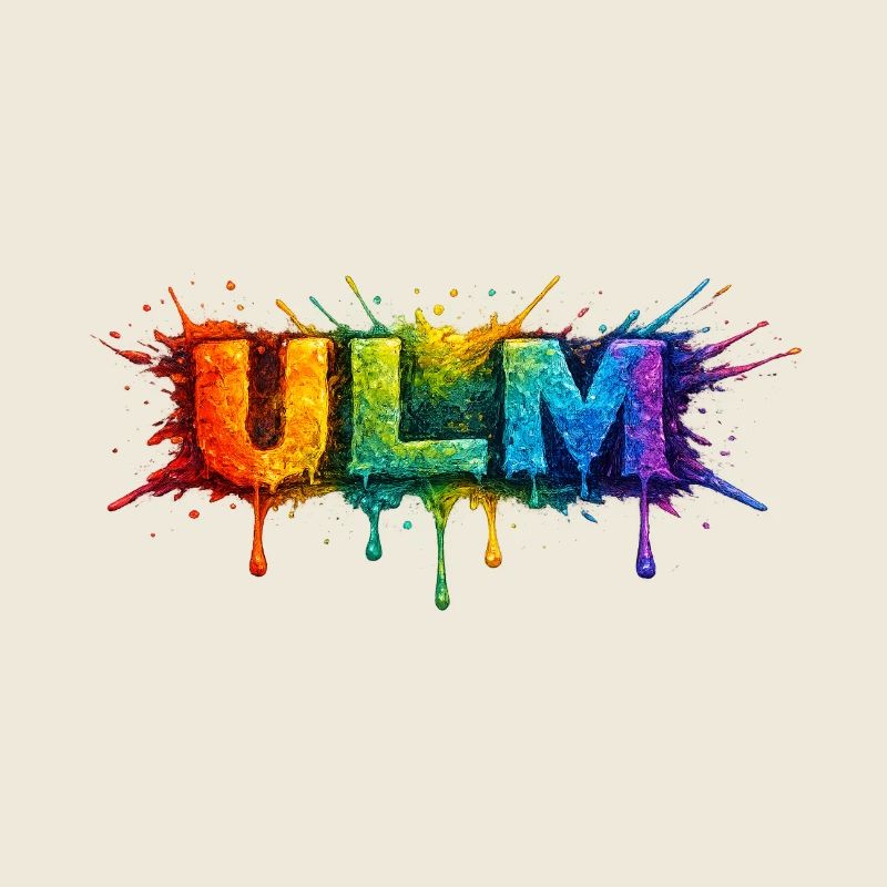 Regenbogenfarben ULM Schriftzug