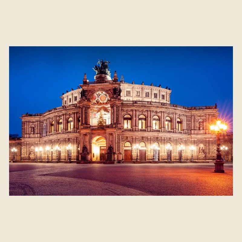 Dresden Semperoper in the evening light