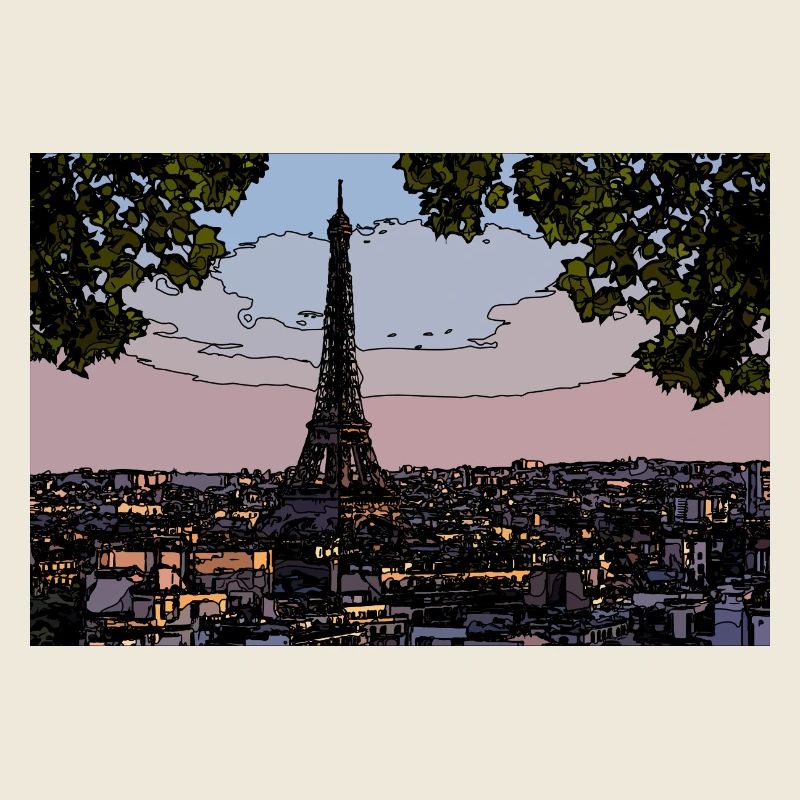 Paris Abendstimmung am Eiffelturm