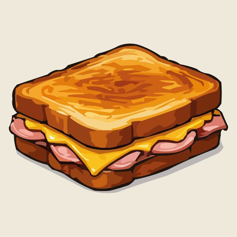 Cheese Sandwich Pop Art Illustration