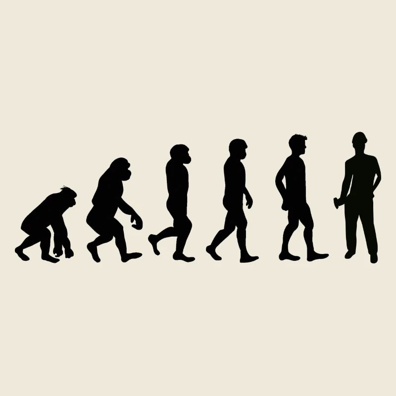Evolution Bauarbeiter schwarz