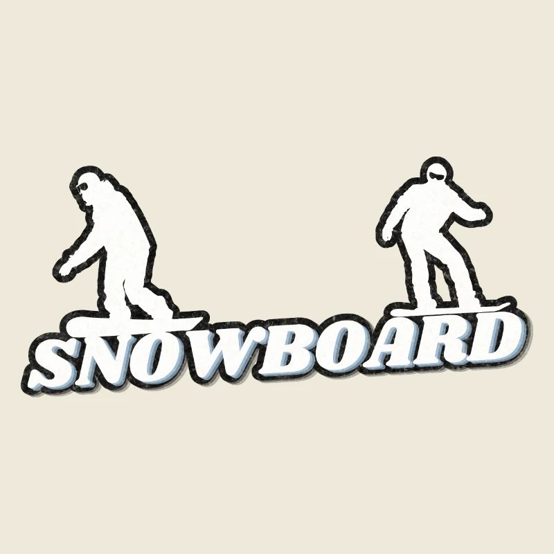 Snowboarders Blanc Grunge
