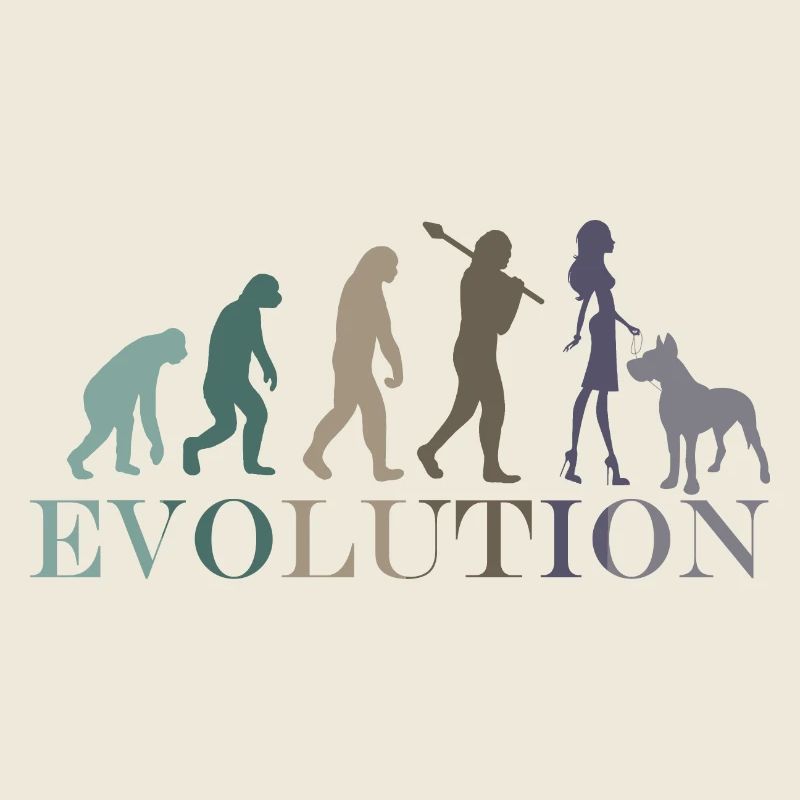Evolution Dogue Allemand Femme Rétro Minimalisme