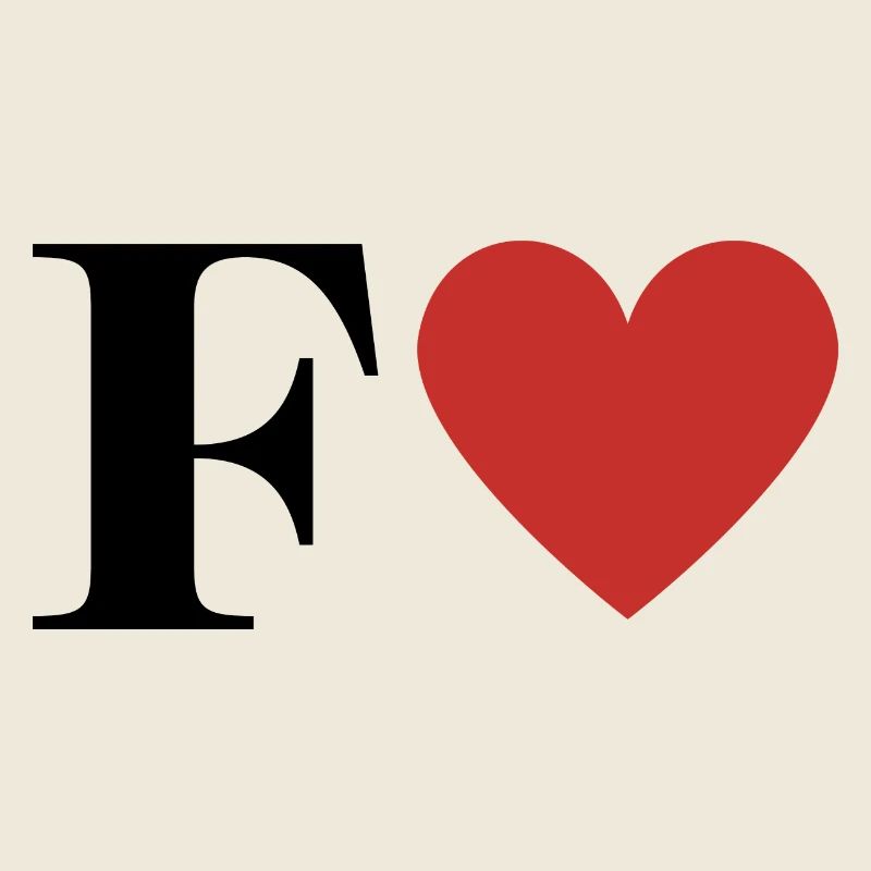 Buchstabe f rotes Herz