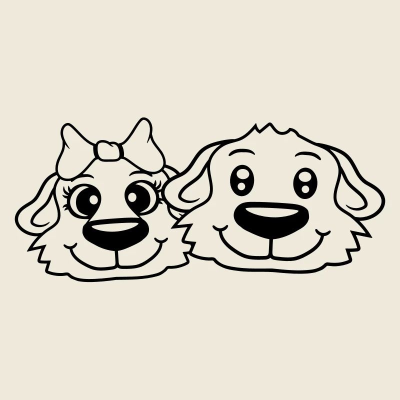 2 Hunde Team Zwei Freunde Liebe Pärchen Verliebt