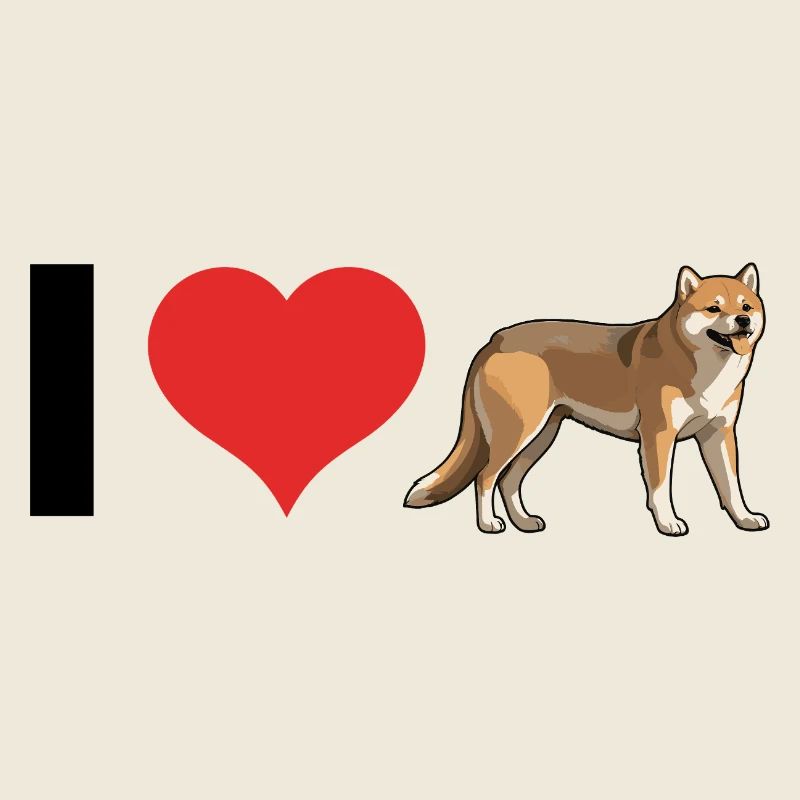 J’adore Shiba Inus - Conception de chien de compagnie mignon