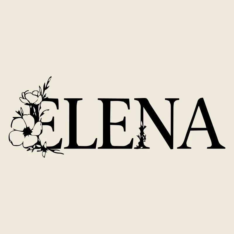 Elena | Nom avec fleur (vectorgraphique)