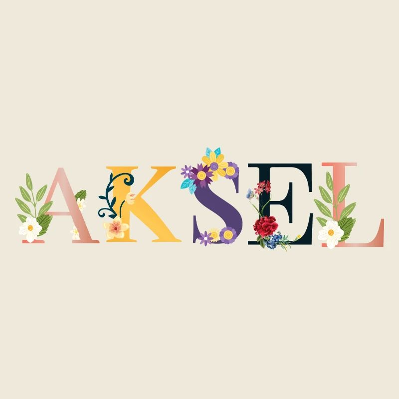 AKSELName décoré de fleurs