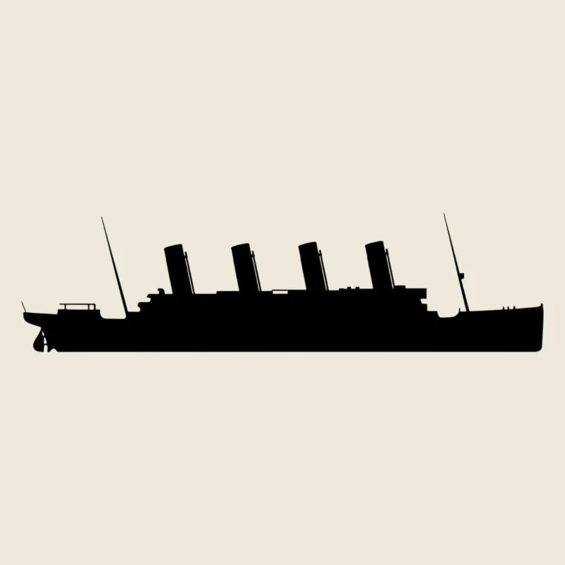 Titanic Silhouette Schiff Design Minimalistisch