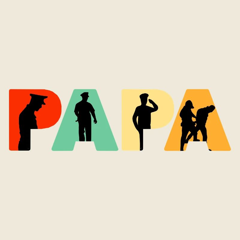 Papa Polizeibeamter Polizei-Silhouette
