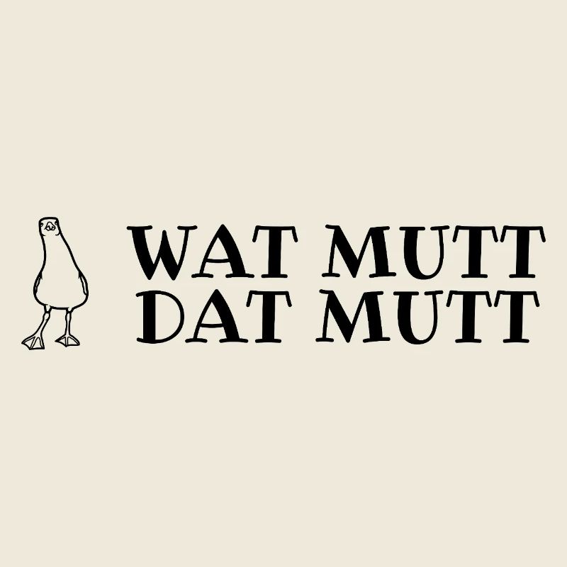 Plattdeutscher Spruch mit Möwe Wat mutt, dat mutt