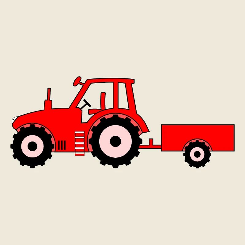 Tractor with trailer red