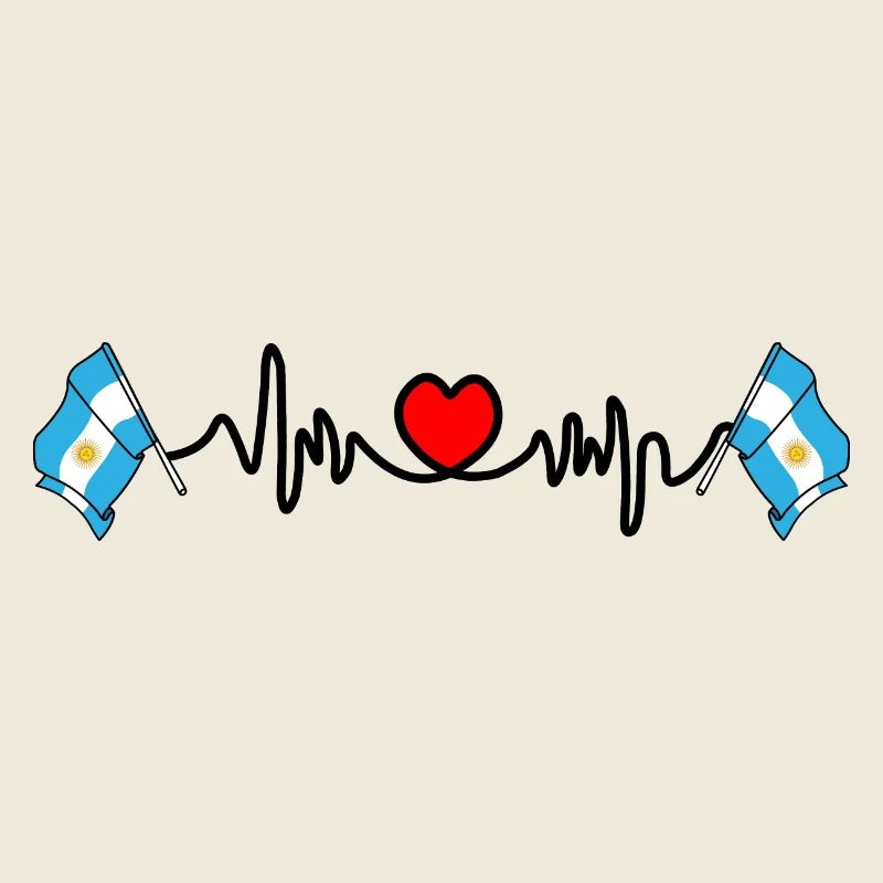 Cardio coeur avec drapeau Argentine