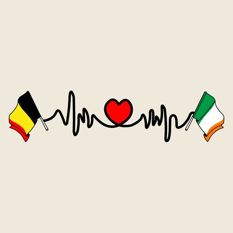 Cardio heart Drapeau Belgique, drapeau Irlande