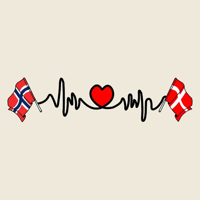 Cardio heart Drapeau Norvège, drapeau Danemark