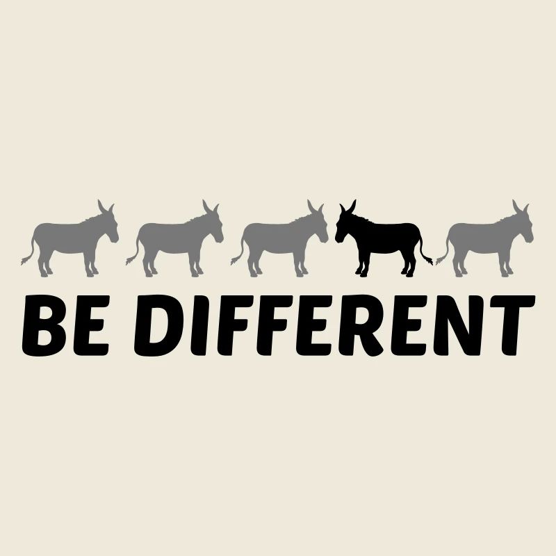 text anders be different esel pferd pony klein pac