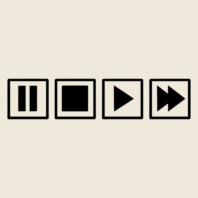 Boutons rétro de télécommande Oldschool Minimalist