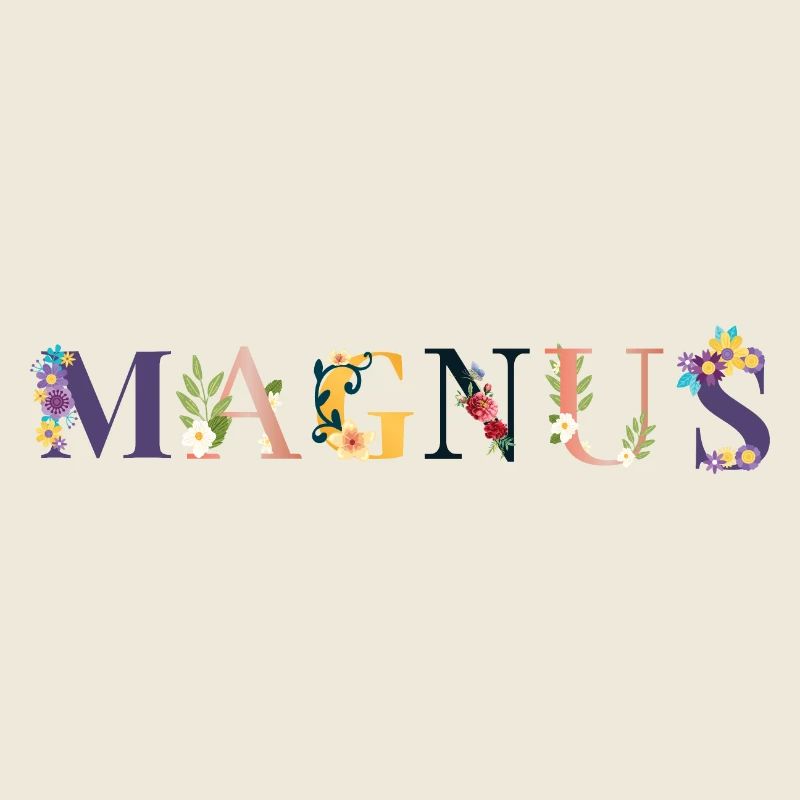 Nom MAGNUS Décoré de Fleurs