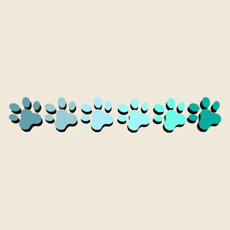 Conception abstraite d’empreinte de patte dans les couleurs de la mer