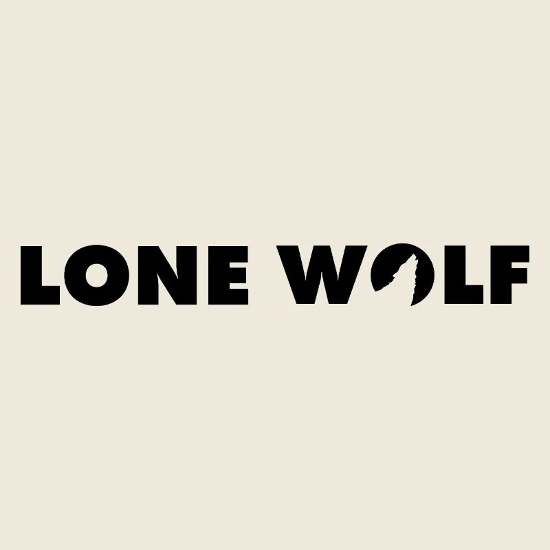 Wolf Lonewolf Letter in black