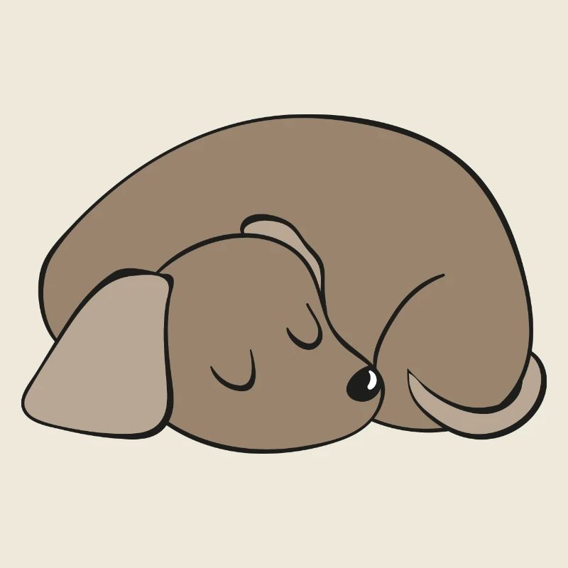 Dessin animé du chiot endormi