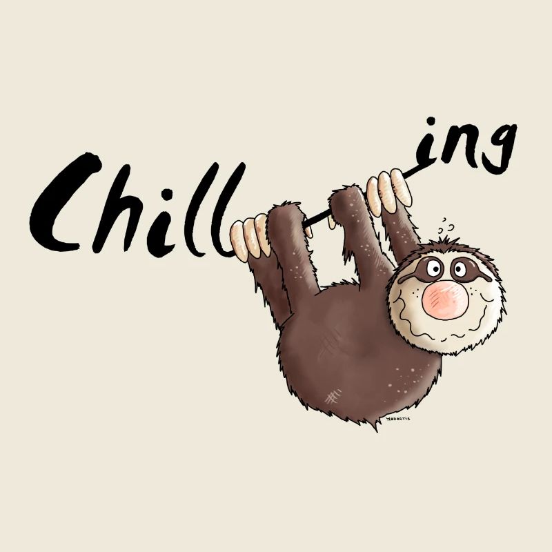 "Chilling" - Sloth - Cartoon