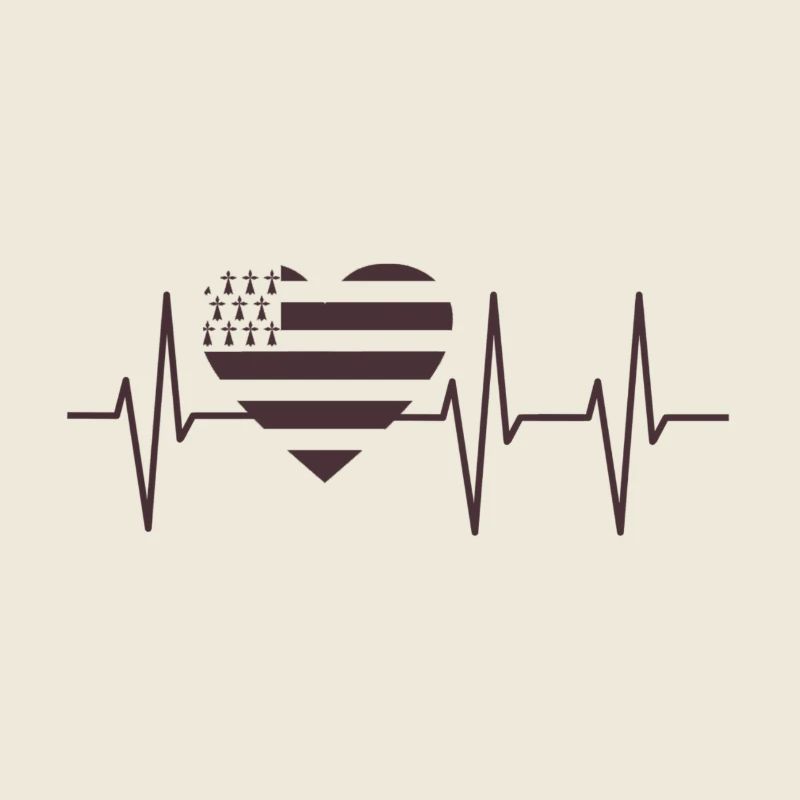 Brittany flag heartbeat