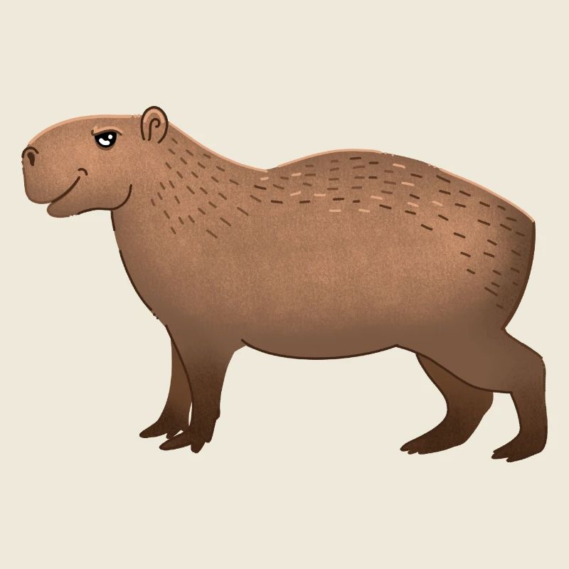 Capybara dessiné à la main debout