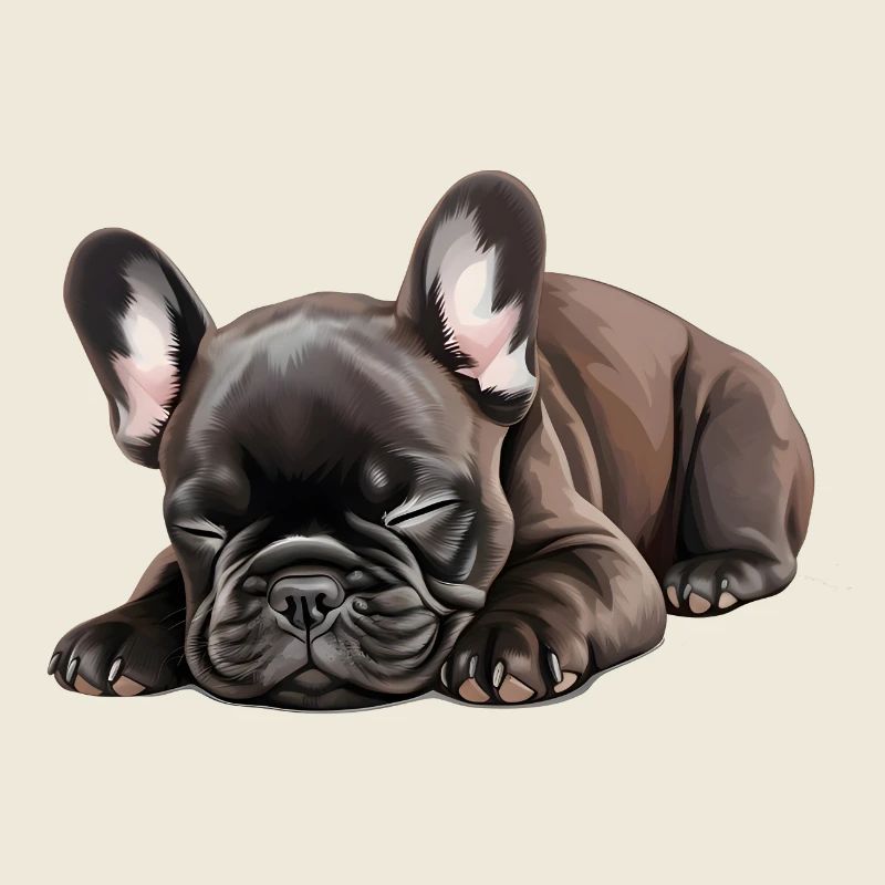 Chiot bouledogue français brun