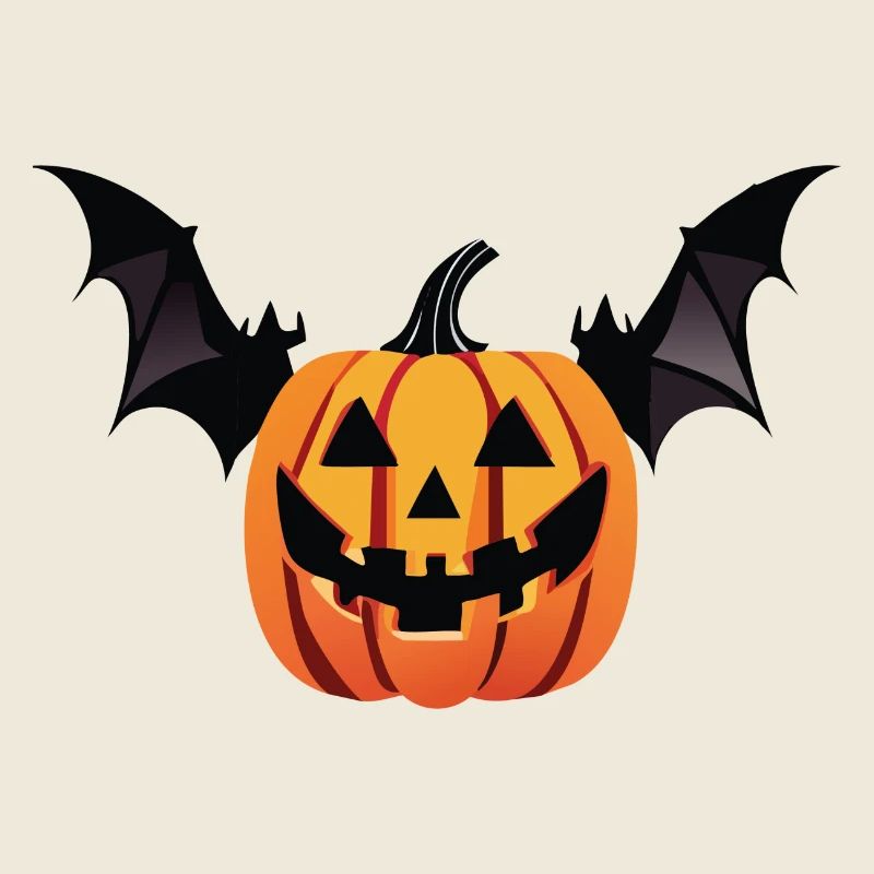 Scary bat pumpkin head with wings