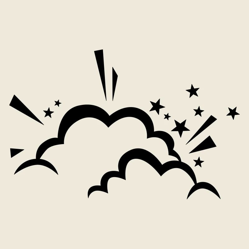 Comic cloud after explosion