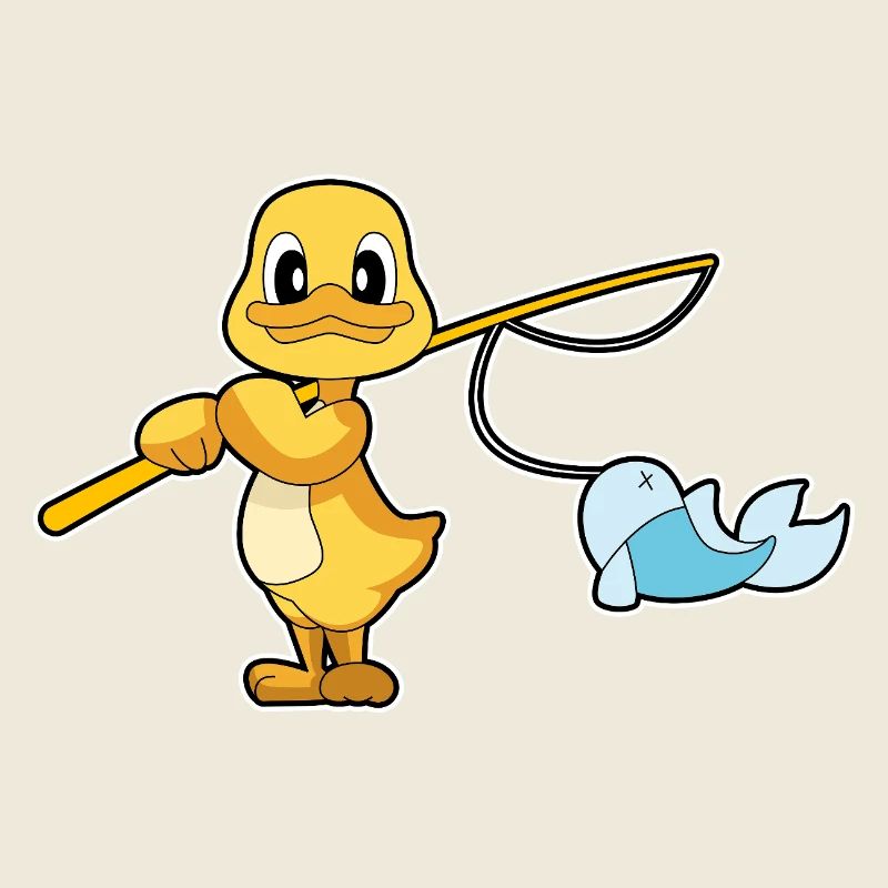Pêche au poisson canard pêcheur