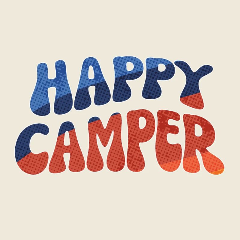 Happy Camper: Colorful Doodle Illustration